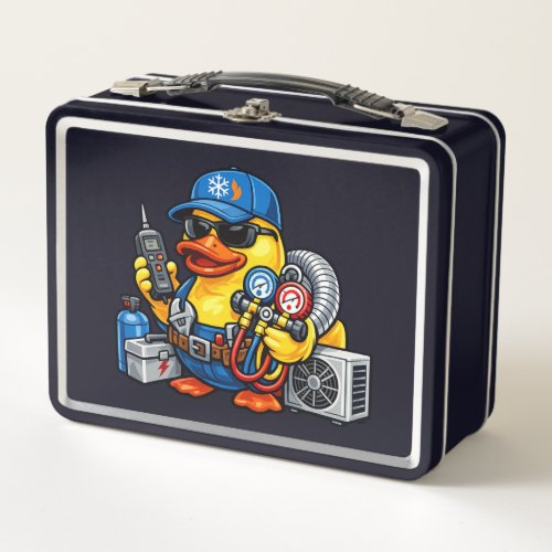 Rubber Duck HVAC Technician Metal Lunch Box