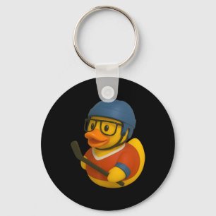Rubber Duck Ice Hockey Player Ducky Duckie Men Wom Keychain