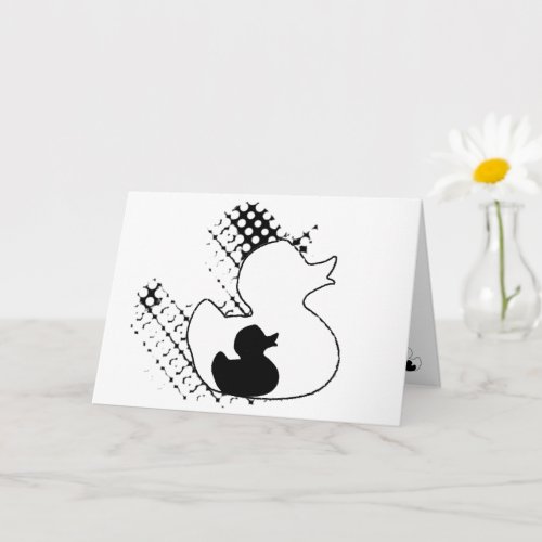 Rubber duck in outline __ Blank Card