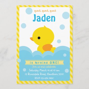 Rubber Duck Invitation / Duck Invitation by LittleApplesDesign at Zazzle