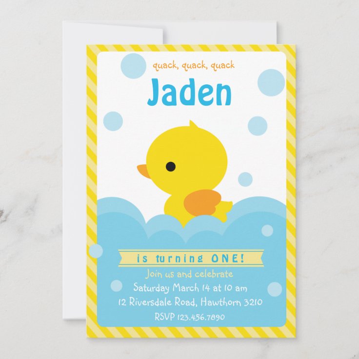 Rubber Duck Invitation / Duck Invitation Zazzle