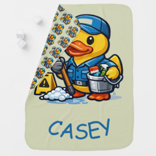 Rubber Duck Janitor Baby Blanket