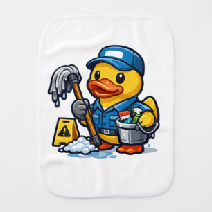 Rubber Duck Janitor Baby Burp Cloth