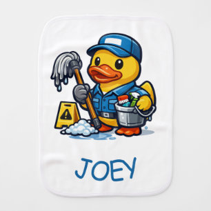 Rubber Duck Janitor Baby Burp Cloth