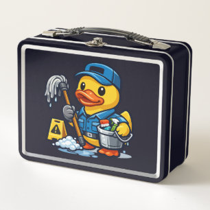 Rubber Duck Janitor Metal Lunch Box