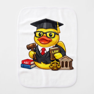 Rubber Duck Lawyer Baby Burp Cloth