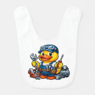 Rubber Duck Mechanic Baby Bib