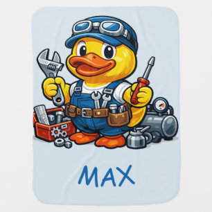 Rubber Duck Mechanic Baby Blanket