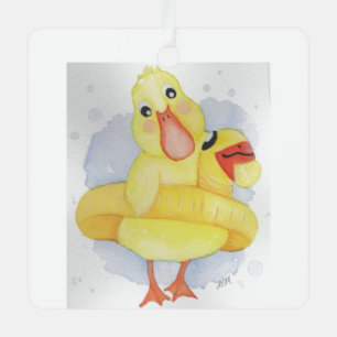 Rubber Duck Metal Ornament