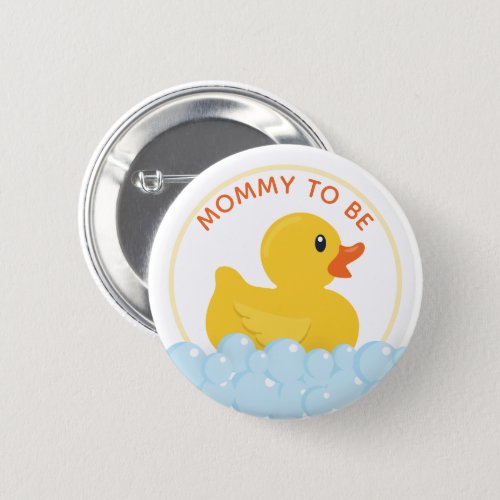 Rubber Duck Mommy To Be Baby Shower Button