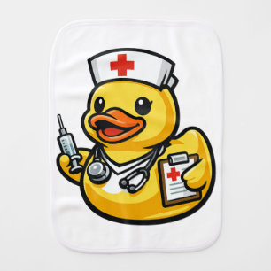 Rubber Duck Nurse Baby Burp Cloth