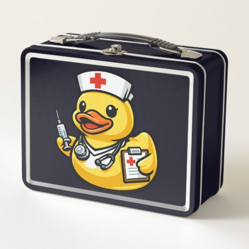 Rubber Duck Nurse Metal Lunch Box