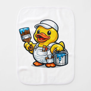 Rubber Duck Painter Baby Burp Cloth
