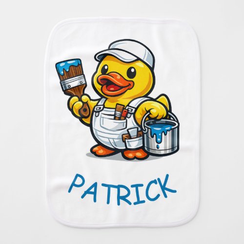 Rubber Duck Painter Baby Burp Cloth