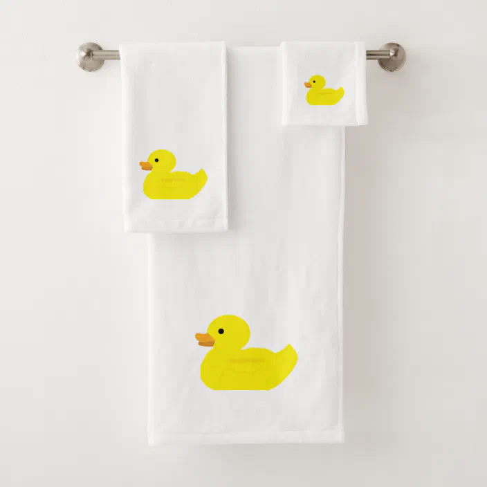 Rubber Duck Painting Bath Towel Set, Rubber Duck Bathroom Accessories