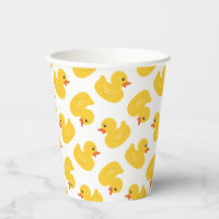 Rubber Duck Paper Cups | Cute Yellow Ducky Party S
