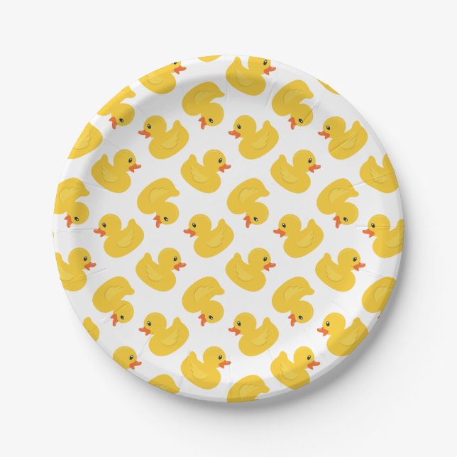 Rubber Duck Paper Plates | Cute Yellow Ducky Party (Front)