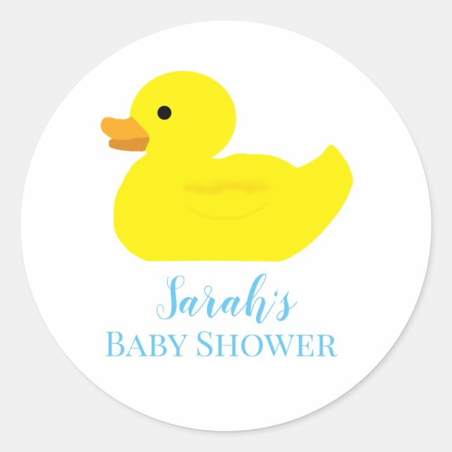 Rubber Duck Party Baby Shower BABY Stickers (Front)