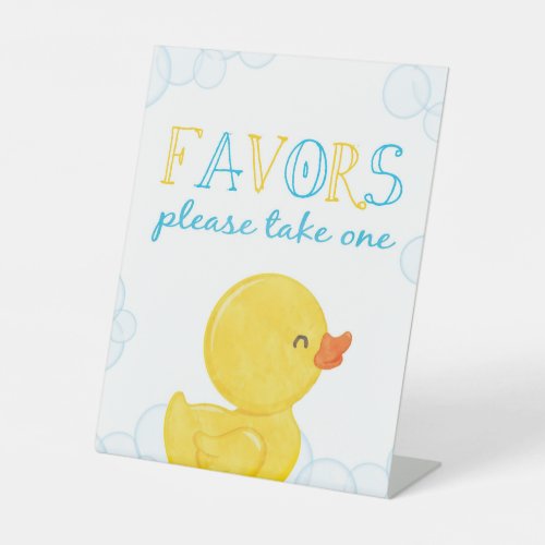 Rubber Duck Party Favor Birthday or Baby Shower Pedestal Sign