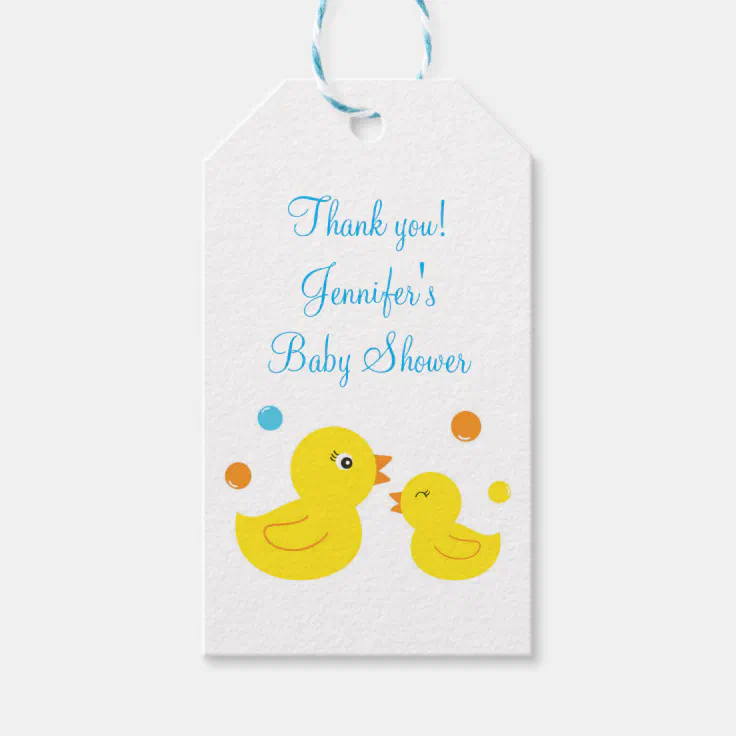 Personalized Baby Shower Favor Tags set of 25 Baby Girl with Ducky 