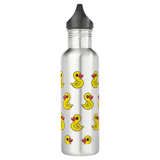 Rubber Duck Pattern Blue Print Water Bottle (Left)