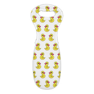 Rubber Duck Pattern Blue Print Wine Tote Cover