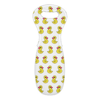 Rubber Duck Pattern Blue Print Wine Tote Cover