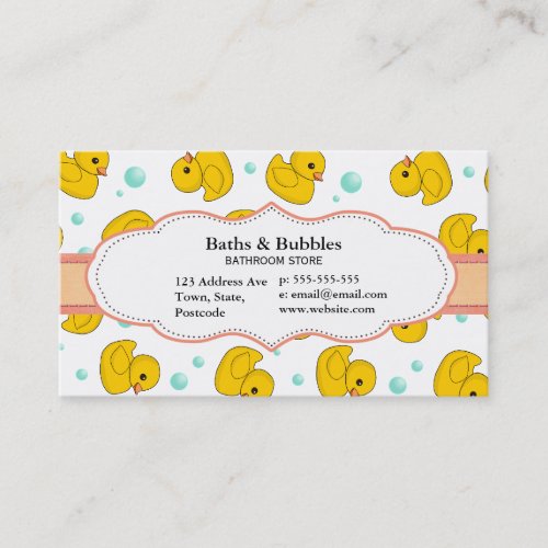 Rubber Duck Pattern Business Card Templates