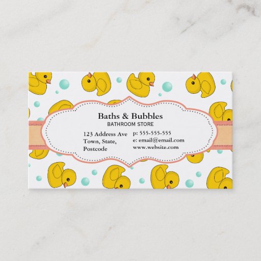 Customizable Rubber Duck Pattern Business Card Templates