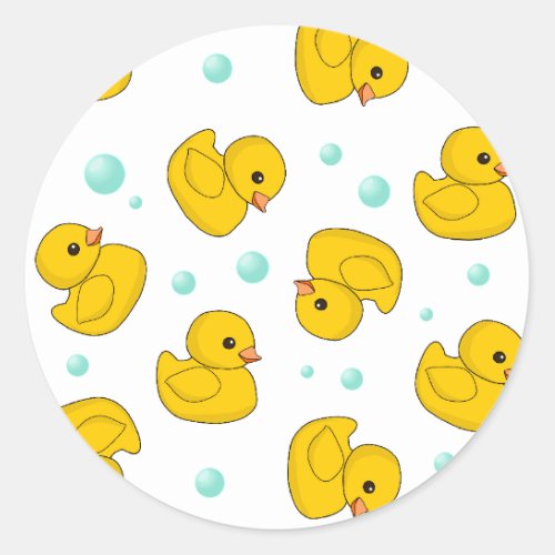 Rubber Duck Pattern Classic Round Sticker
