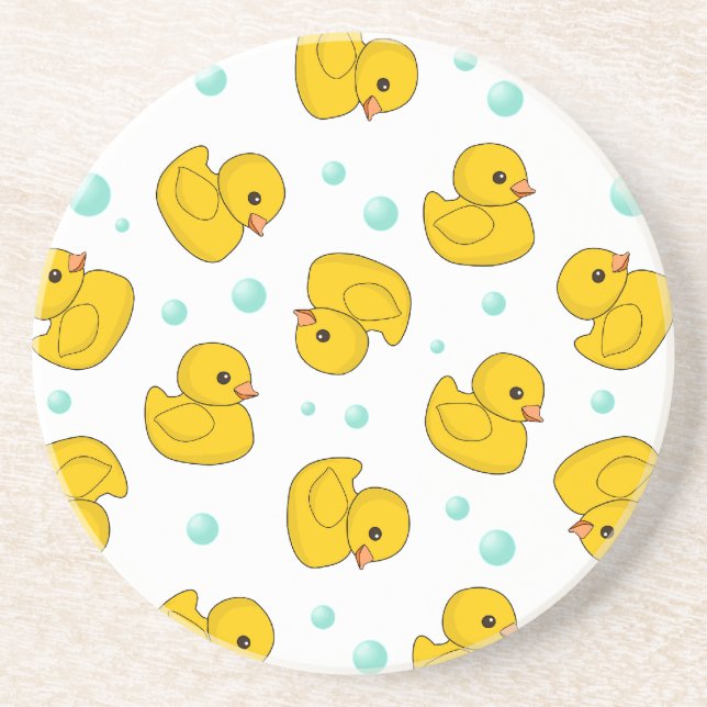Rubber Duck Pattern Drink Coaster (Front)