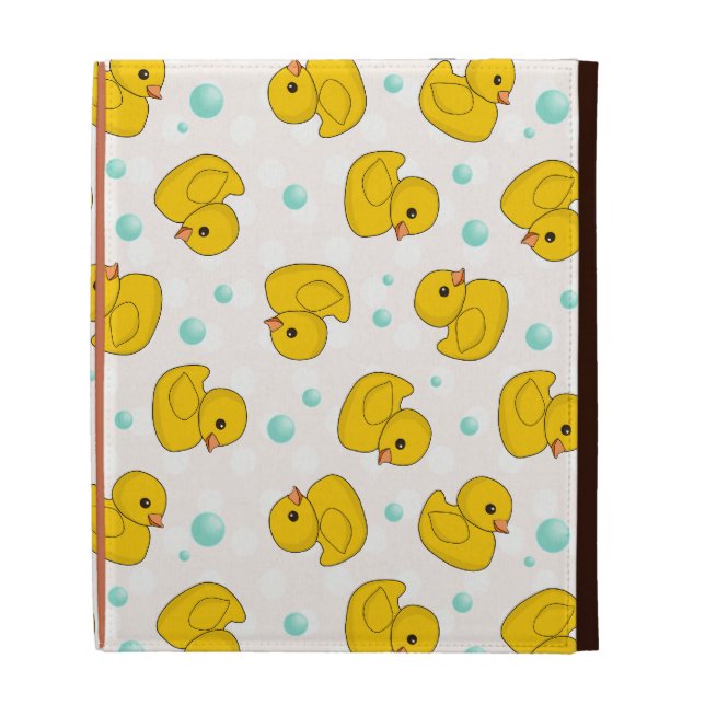Rubber Duck Pattern iPad Folio Cover (Front)