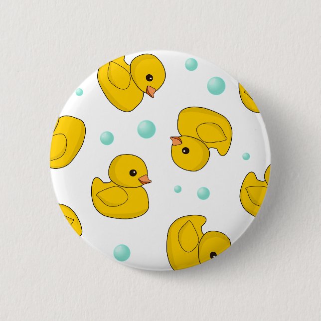 Rubber Duck Pattern Pinback Button (Front)