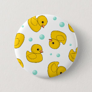 Rubber Duck Pattern Pinback Button