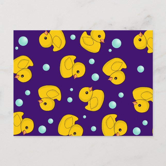Rubber Duck Pattern Postcard (Front)