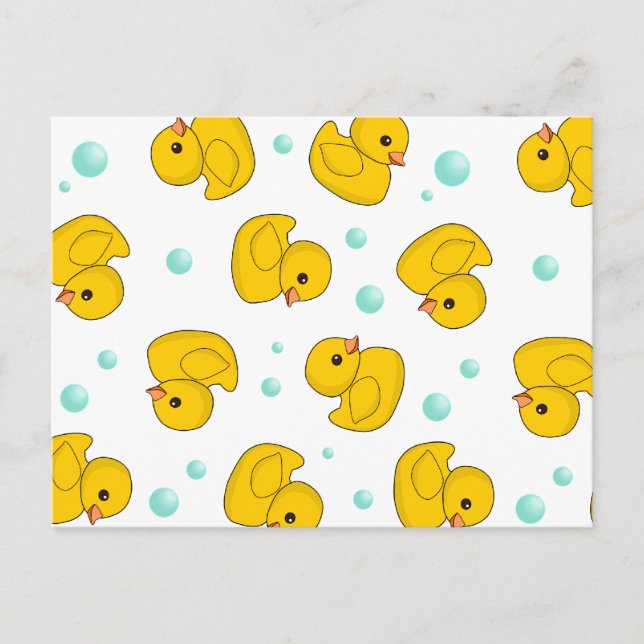 Rubber Duck Pattern Postcard (Front)