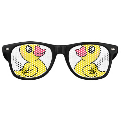 Rubber Duck Pattern Print  Retro Sunglasses