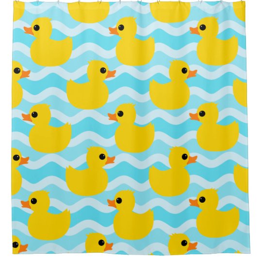 Rubber Duck Pattern Shower Curtain Zazzle Com