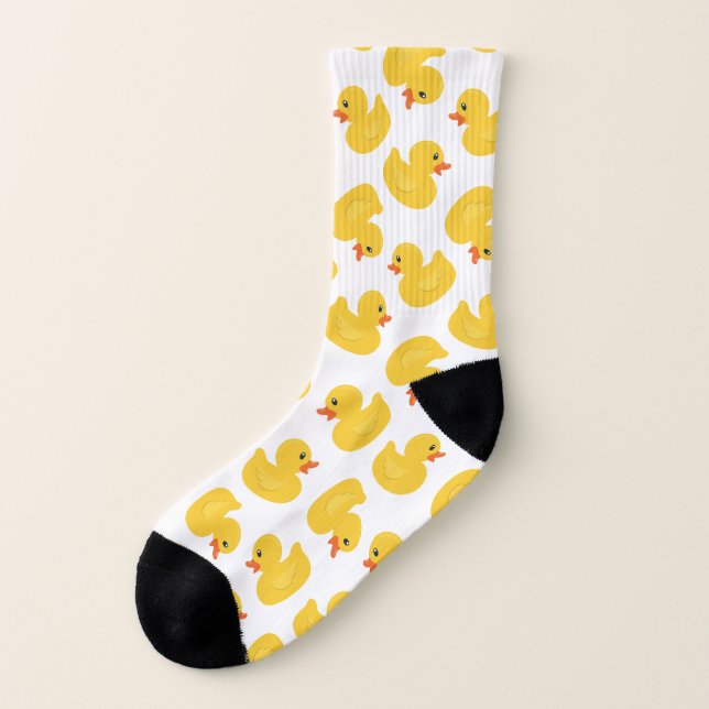 Rubber Duck Pattern Socks | Cute Yellow Ducky Desi (Left Outside)