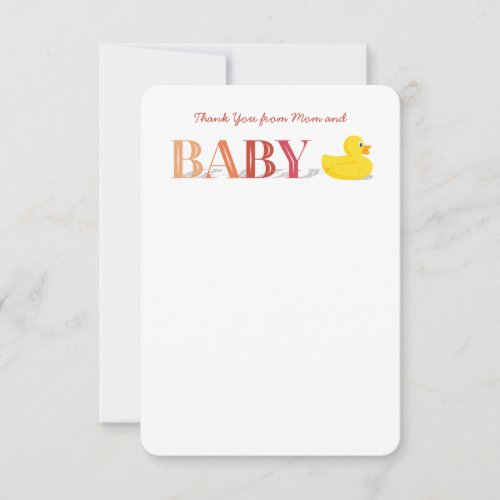 Rubber Duck Peach Pink Baby Invitation