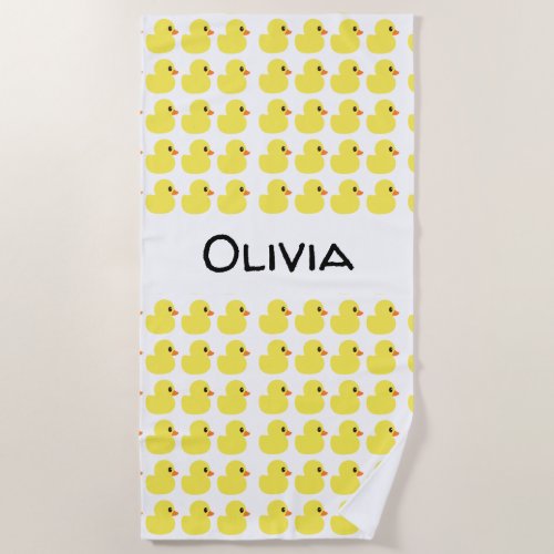 Rubber Duck Personalized Beach Towel