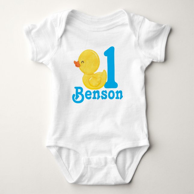 Rubber Duck Personalized Birthday Bodysuit (Front)