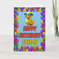 Rubber Duck Personalized Fun Greeting Birthday