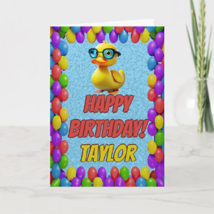 Rubber Duck Personalized Fun Greeting Birthday Card