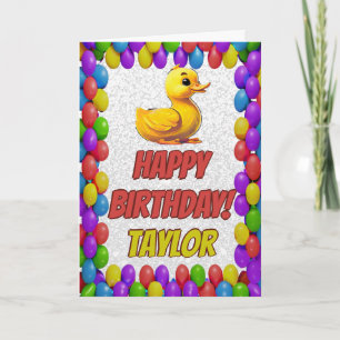 Rubber Duck Personalized Fun Greeting Birthday Card