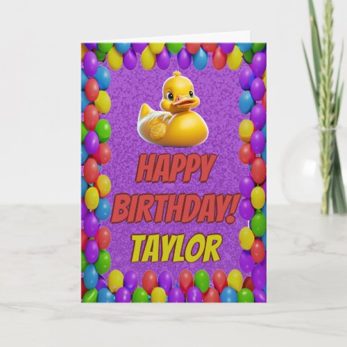 Rubber Duck Personalized Fun Greeting Birthday Card