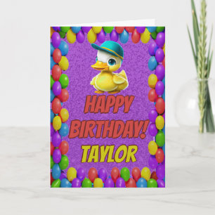 Rubber Duck Personalized Fun Greeting Birthday Card