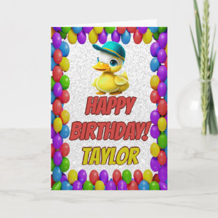 Rubber Duck Personalized Fun Greeting Birthday Card