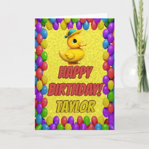 Rubber Duck Personalized Fun Greeting Birthday Card