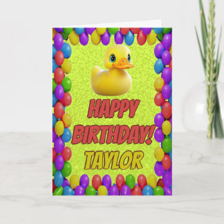 Rubber Duck Personalized Fun Greeting Birthday Card